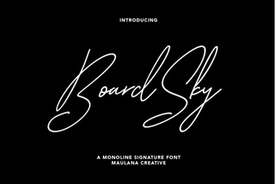 Boardsky Monoline Signature Font