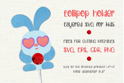 Bunny Lollipop holder SVG for kids