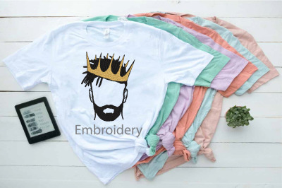 Embroidery Black King Man Life Respect Boss Kingdom Afro 9nb