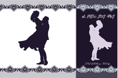 Boy and girl. Silhouette. SVG