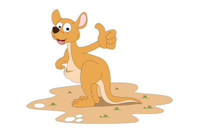 cute kangaroo animal cartoon