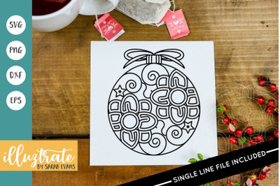 Christmas Bauble Mandala SVG | Christmas Bauble Foil Quill | Festive