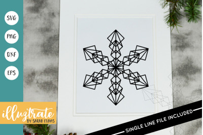 Christmas Snowflake Mandala SVG | Christmas Snowflake Foil Quill