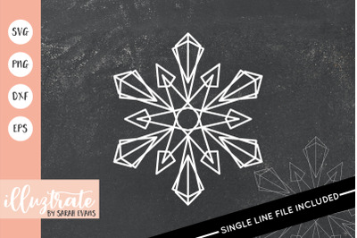 Christmas Snowflake Mandala SVG | Christmas Snowflake Foil Quill