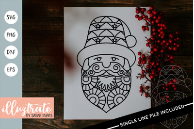 Santa Mandala SVG | Father Chrismtas Foil Quill | Christmas