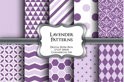 Lavender Patterns Digital Paper Pack