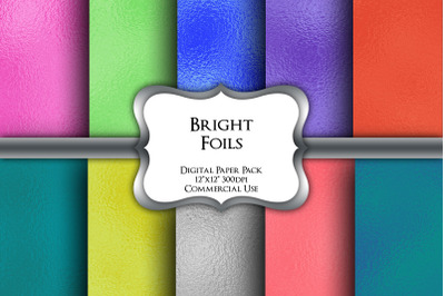 Bright Foils Digital Paper Pack