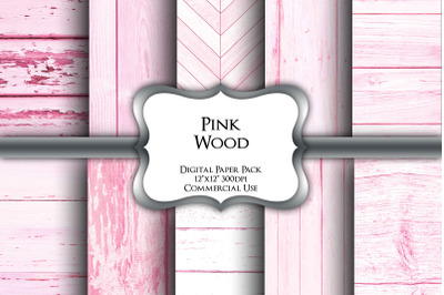 Pink Wood Digital Paper Pack