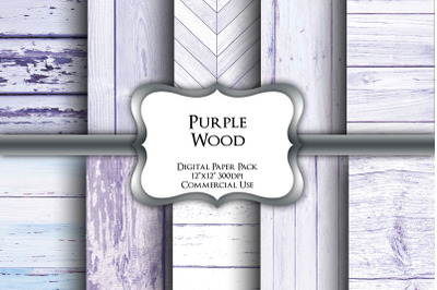 Purple Wood Digital Paper Pack