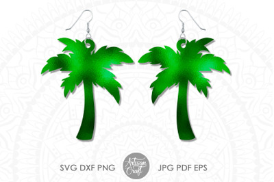 Palm Tree Earring, laser svg files, tropical jewelry, tree jewelry, su