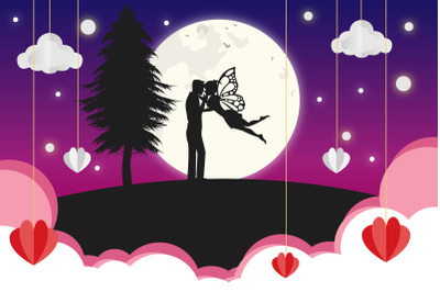 fairy fall in love&2C; simple vector illustration