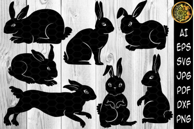 Easter Rabbit Silhouette Bunny Clipart Decoration Ornaments