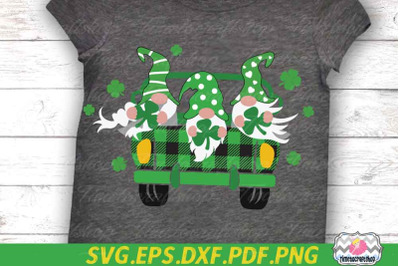 St Patricks Day SVG, Saint Patricks Gnomies, Gnome in a Truck SVG