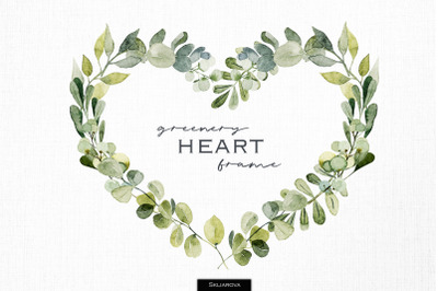 Greenery heart frame