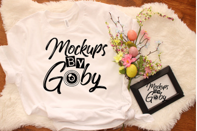 Easter Mockup&2C; Spring Template&2C; White T-shirt Mock Ups&2C; Black Frame Mo