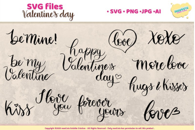 Valentines Day SVG Hand Lettered Pack