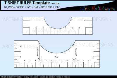 T-Shirt Alignment ruler svg template