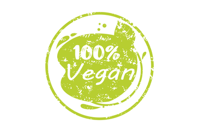 Tag rubber stamp label vegan product quality