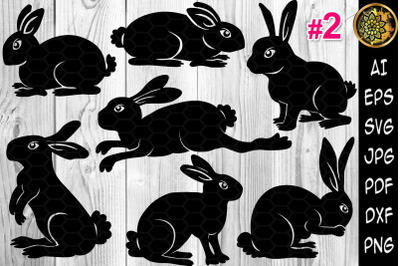 Easter Rabbit Silhouette Bunny Clipart 2