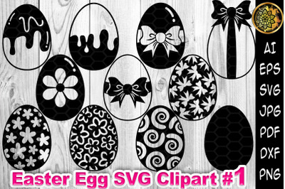 Easter Egg SVG Silhouette Clipart V.1