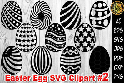 Easter Egg SVG Silhouette Clipart V.2