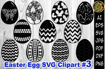 Easter Egg SVG Silhouette Clipart V.3
