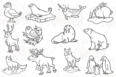Arctic Animals Digital Stamps