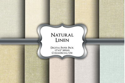 Natural Linen Digital Paper Pack