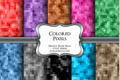 Colored Pixels Digital Paper Pack