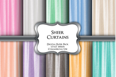 Sheer Curtains Digital Paper Pack