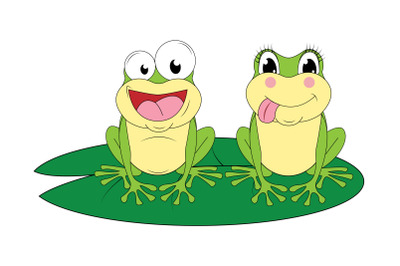 cute frog animal cartoon, simple vector illustration