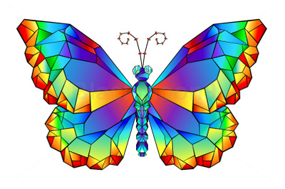 Rainbow Polygonal Butterfly