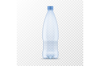 Plastic water bottle. Realistic container for mineral or soda drinks&2C;