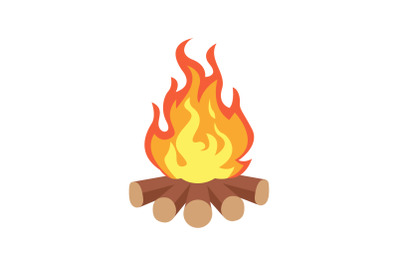 Camping Bonfire Flat Icon