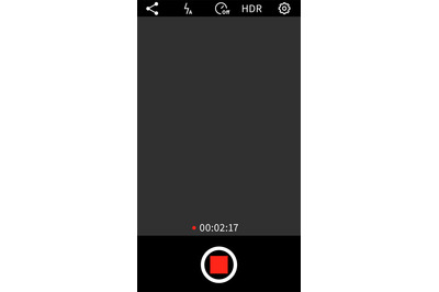 Mobile phone mobile application. Camera settings&2C; recording video and