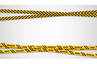 Warning yellow ribbons. Dangerous stripes banner&2C; attention quarantine