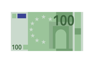 One hundred euro banknote. Green paper 100 euro money, europe cash sim