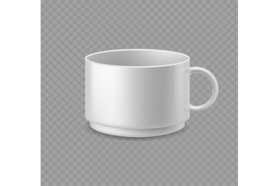 White coffee mug. Realistic ceramic cup mockup&2C; empty utensil for tea