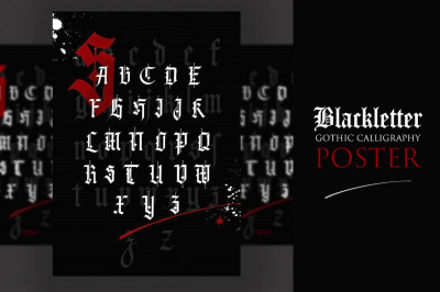 Blackletter. Gothic calligraphy poster.
