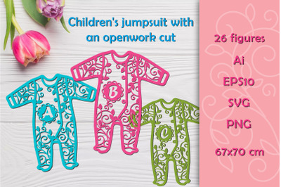 Openwork stencils for children&amp;&23;039;s overalls. SVG