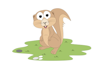 cute xerus animal cartoon, simple vector illustration