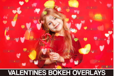 Valentines overlay photoshop &amp; Bokeh heart backdrop. Photoshop overlay