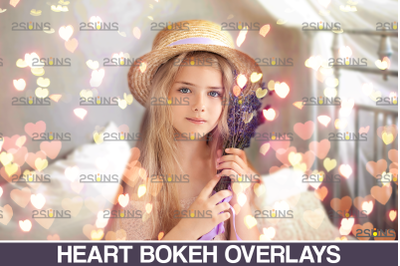 Valentine overlay &amp; Photoshop overlay: Bokeh heart backdrop. Valentine