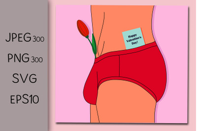 Valentine&#039;s day greeting card design. Erotic congratulations.