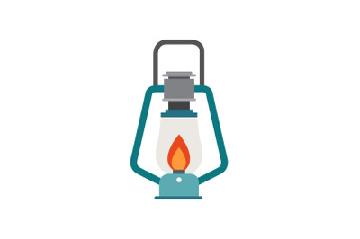 Camping Oil Lamp Flat Icon