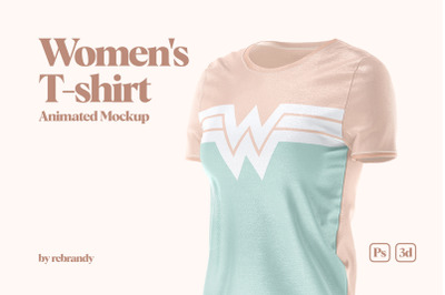 Women&#039;s T-shirt Animated Mockup