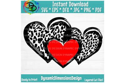 Leopard Print Heart SVG, Valentine&#039;s Day Cut File, Cute Girl Love Desi