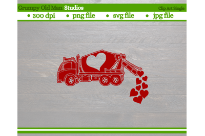 valentine&#039;s day cement truck