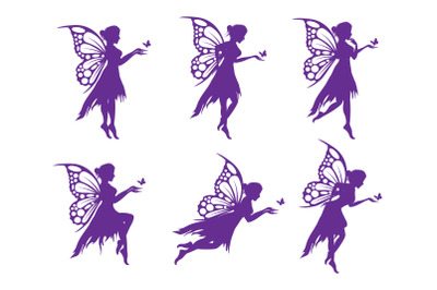 fairy and butterfly silhouette collection