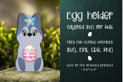 Baby Wolf -Chocolate Egg Holder SVG